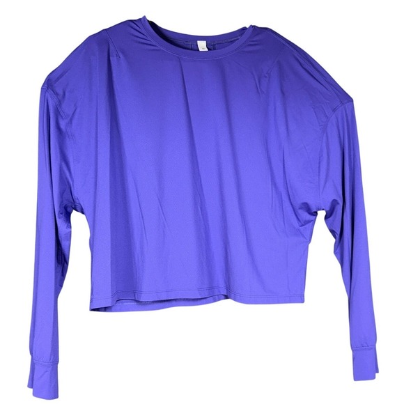 Lululemon Shirt Womens 12 Purple Long Sleeve Cropped Athletic Workout Yoga Top - Picture 1 of 5